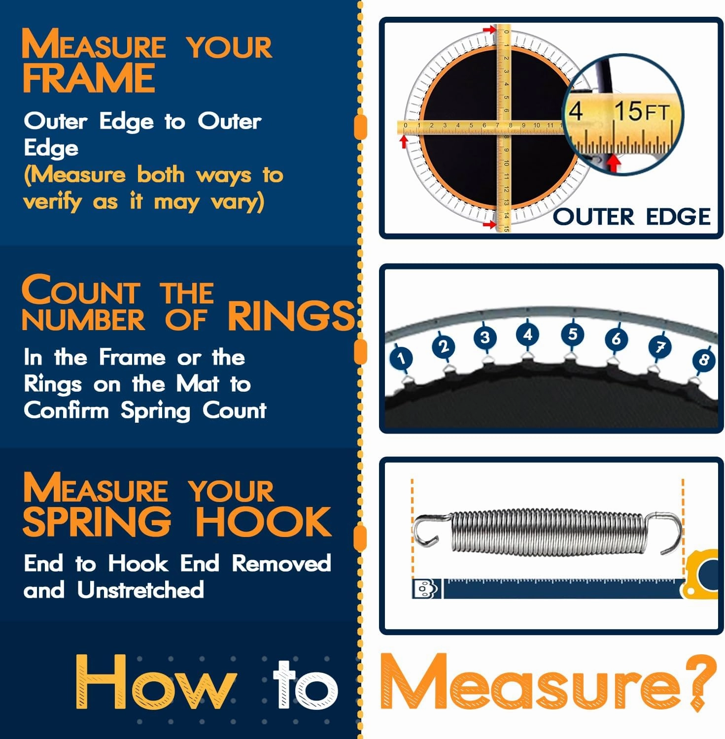 10FT Trampoline Mat Replacement 10 FT Trampoline Replacement Mat Jumping Mat with 64 V-Rings, Fits 5.3"-5.5" Springs 10FT Round Trampoline Frame, Spring Tool Gloves Included