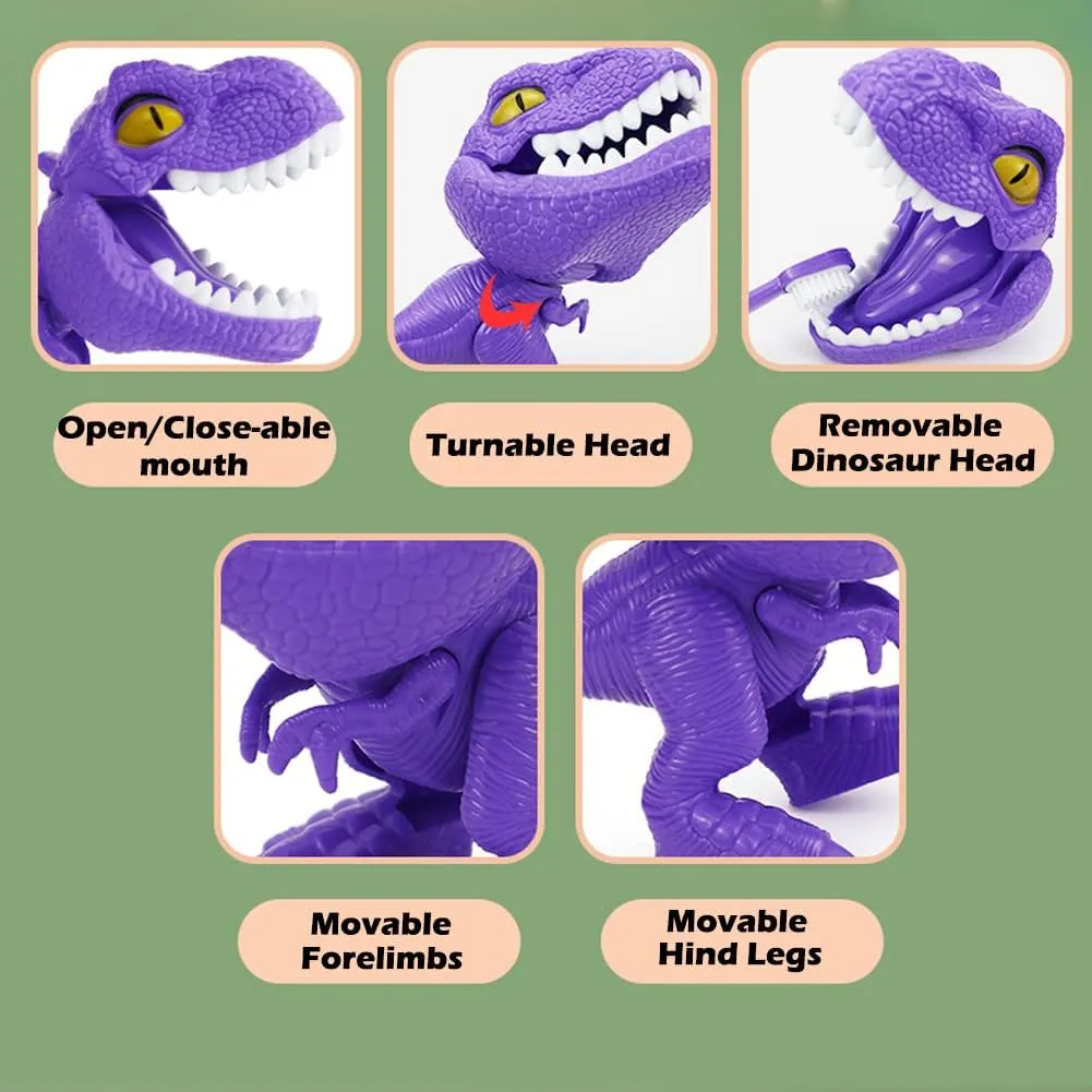 10PCS Plastic Dinosaur Simulation Dentist Play Set Animation Medical Kit Pretend Toy for Kids Hygienic Habbit Cultivation Role Play Game for Children 5 models 4 colors OPP Bag Packaging (Mixed Colors)