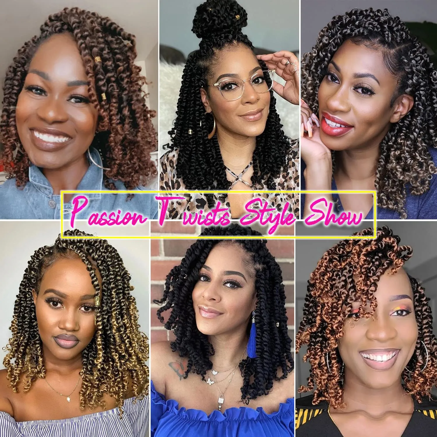 12 Inch Passion Twist Crochet Hair for Black Women 8 packs Pre-twisted Passion Twist Crochet Braids Pre-looped Bohemian Twists Hair Synthetic Braiding Hair Extensions (12Strands/Pack,T27#)