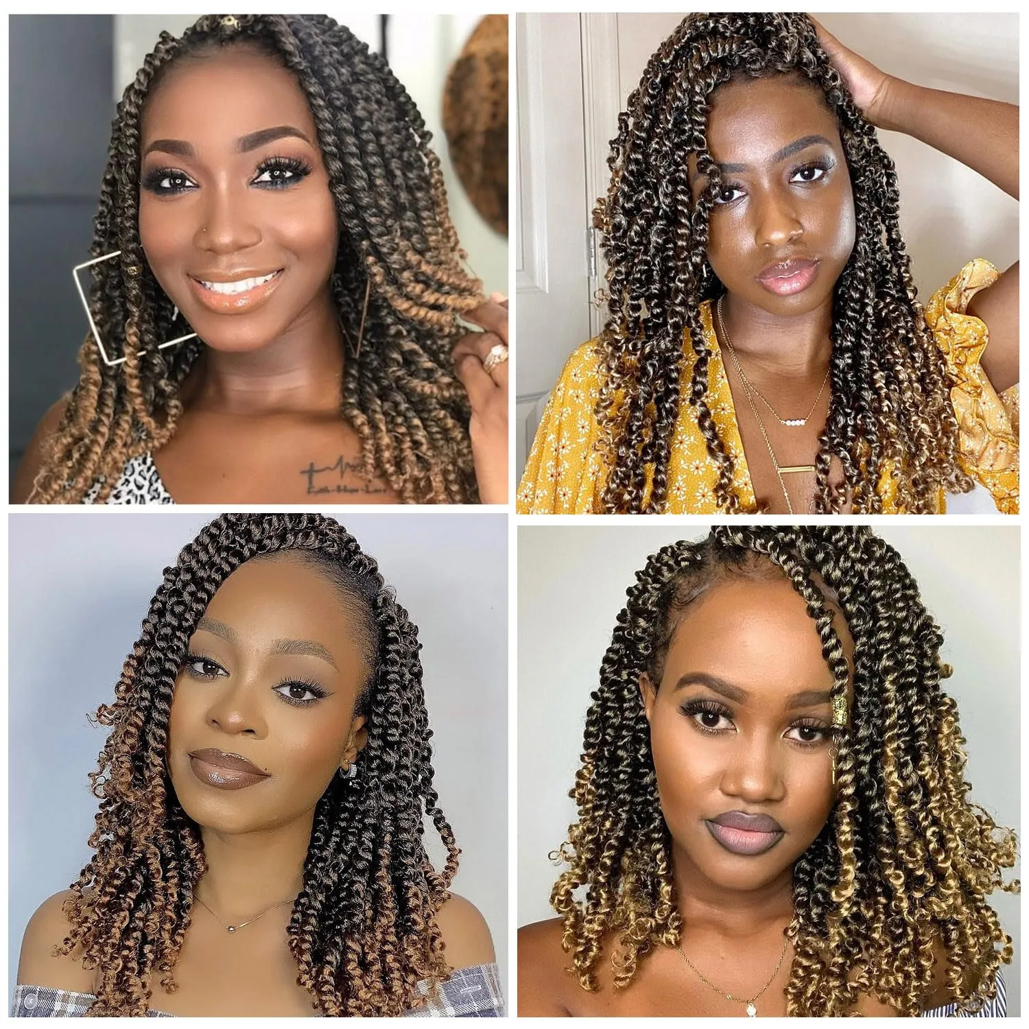 12 Inch Passion Twist Crochet Hair for Black Women 8 packs Pre-twisted Passion Twist Crochet Braids Pre-looped Bohemian Twists Hair Synthetic Braiding Hair Extensions (12Strands/Pack,T27#)