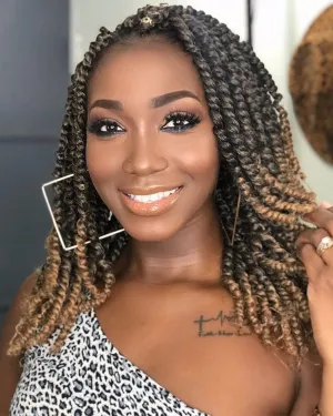 12 Inch Passion Twist Crochet Hair for Black Women 8 packs Pre-twisted Passion Twist Crochet Braids Pre-looped Bohemian Twists Hair Synthetic Braiding Hair Extensions (12Strands/Pack,T27#)