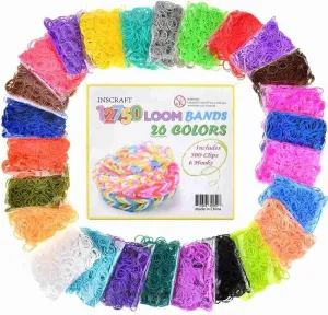 12750pcs Loom Rubber Bands Refill Kit in 26 Color with 500 Clips,6 Hooks, Premium Bracelet Making Kit for Kids Weaving DIY Crafting Gift