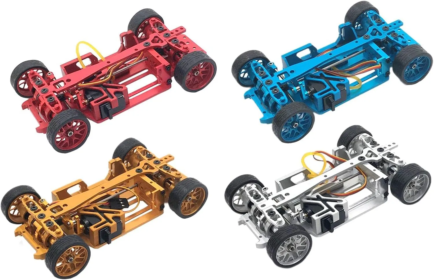 1/28 RC Car Wheelbase Frame Adjustable Wheelbase Assembled DIY for WTY Mini Q RC Crawler Accs Parts Remote Control Vehicle - (Color: Blue, CN)
