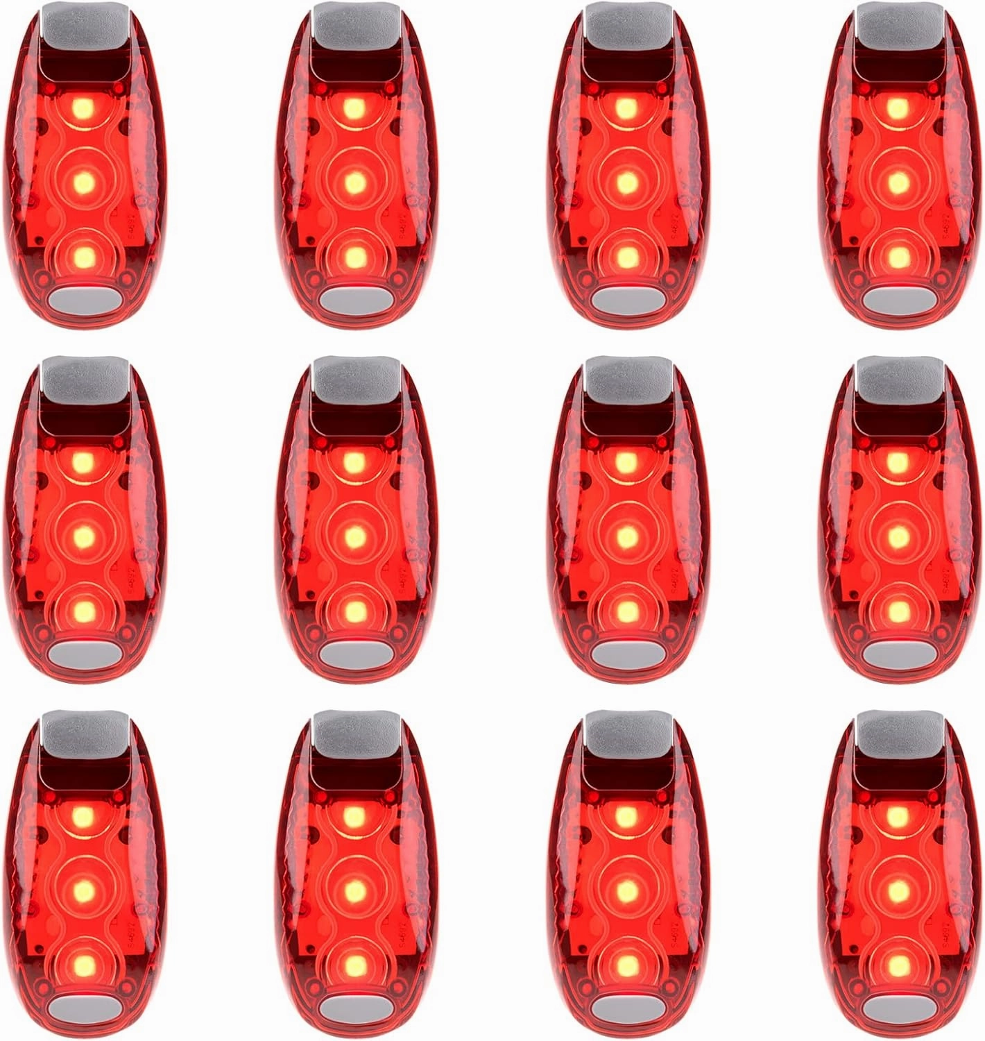 12 Pack Led Safety Light, Safety Light, High Visibility Strobe Running Lights Used for Bicycle, Walking Etc. Clip-On Running Lights Clip to Clothes Strap to Wrist, Bike Or Anywhere