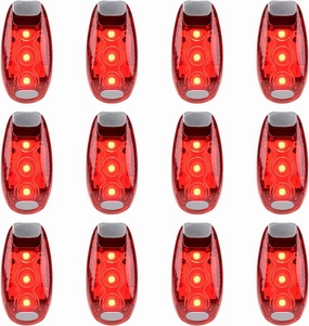 12 Pack Led Safety Light, Safety Light, High Visibility Strobe Running Lights Used for Bicycle, Walking Etc. Clip-On Running Lights Clip to Clothes Strap to Wrist, Bike Or Anywhere