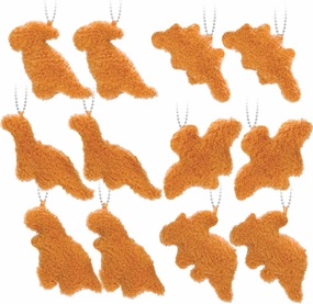 12 Pcs Dino Nugget Plush Keychain Party Favors - Mini Plush Pillow Charm Keyring for Party Supplies, Soft Stuffed Dinosaur Toy for Girls and boys, Birthday Gift, Carnival Prizes, Goodie Bag Fillers