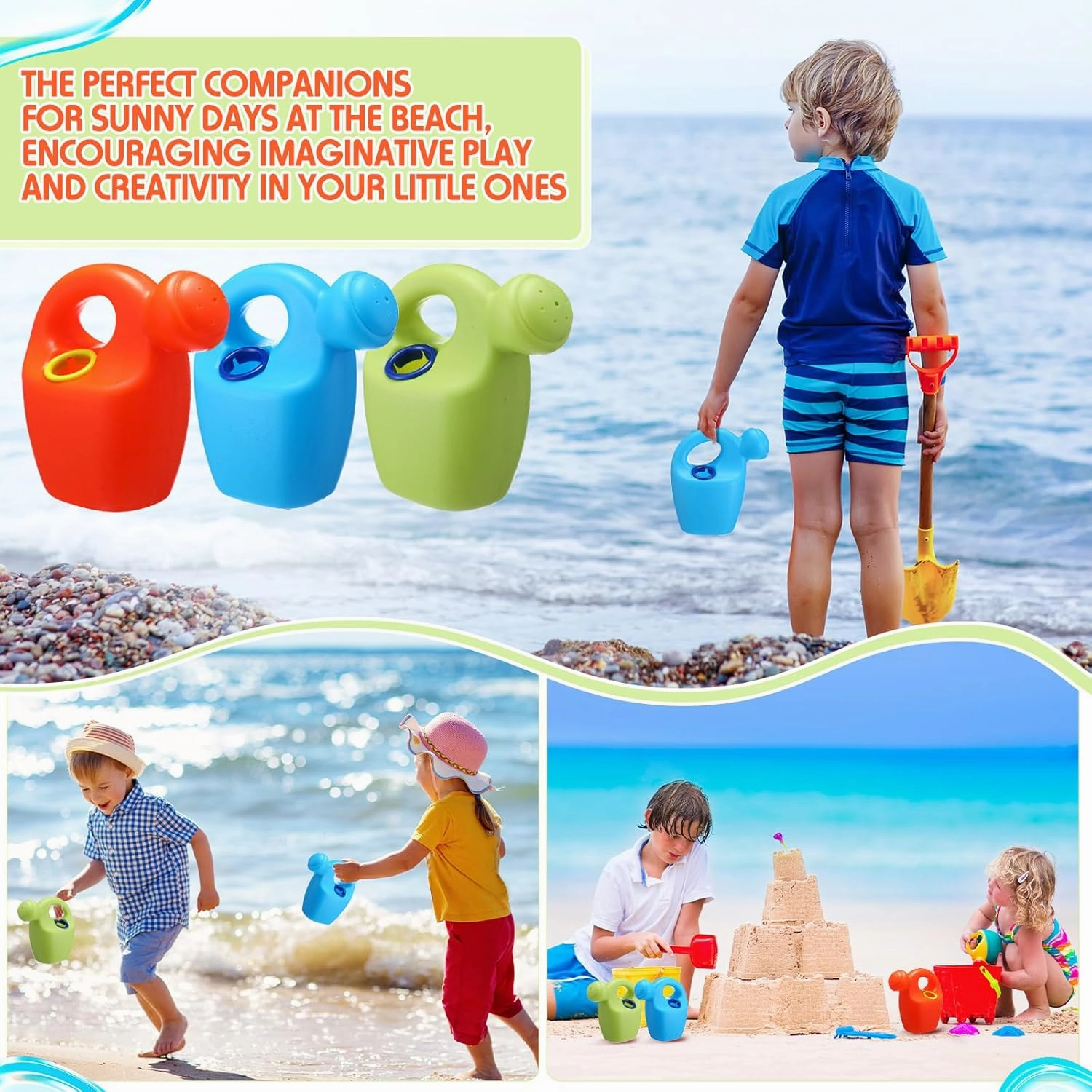 12 Pcs Kids Watering Can Plastic Mini Watering Can Bulk for Child Toddler Flower Garden Sand Beach Toy Garden Tools for Boys Girls End of Year Gifts
