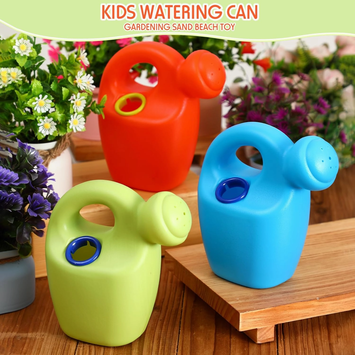 12 Pcs Kids Watering Can Plastic Mini Watering Can Bulk for Child Toddler Flower Garden Sand Beach Toy Garden Tools for Boys Girls End of Year Gifts