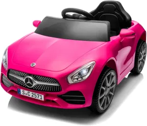 12V Licensed Mercedes Benz Electric Car Ride on Car for Kids,Battery Powered Electric Vehicle, w/Parent Remote, with Soft Start & LED Lights Pink