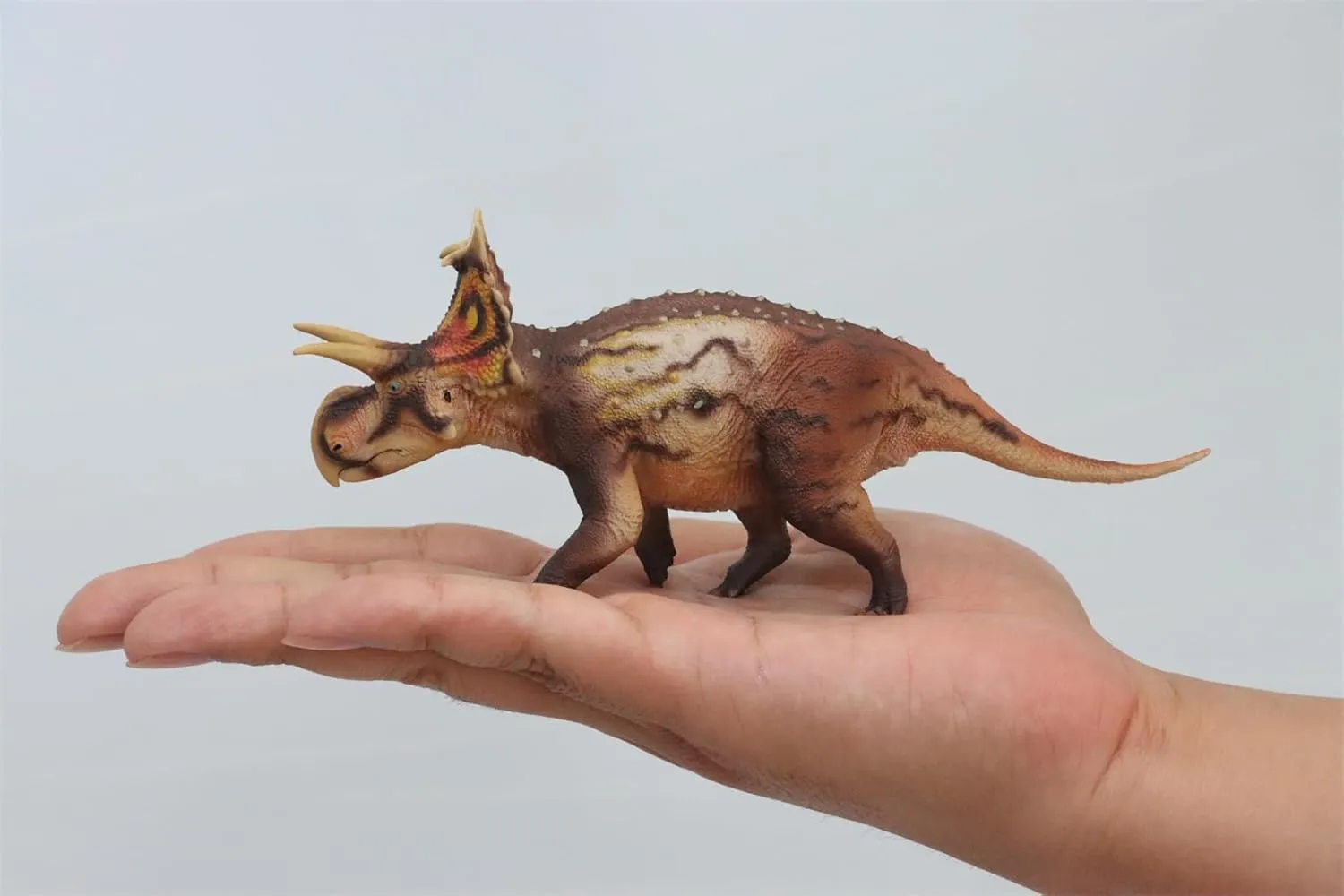 1:35 Scale Xenoceratops Model Dinosaur Figure Animal Scene Collector Home Decor Gift (Orange with Box)