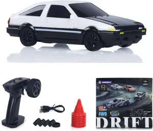 1/43 High Speed 2.4G Radio Controlled Racing Car Ae8 6Gyroscope RC Drift Vehicle 4Wd RTR Mini Car Lipo Battery Radio Battery Hobby Grade Model for Adult Hobby
