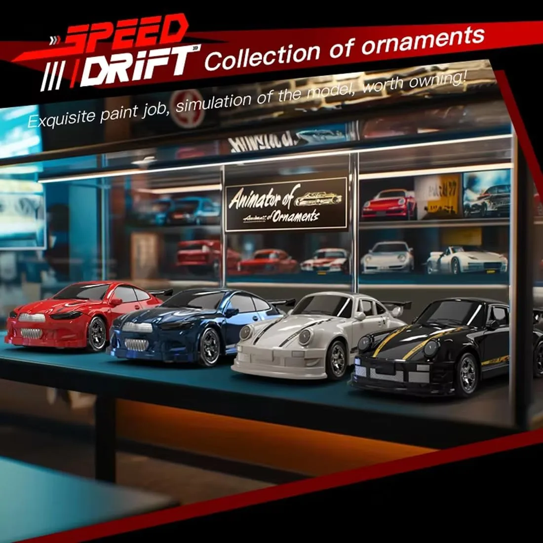 1/64 Scale Mini RC Drift Car, 2.4GHz Full Proportional Control 4WD RC Racing Car, Ideal for Office & Home Fun