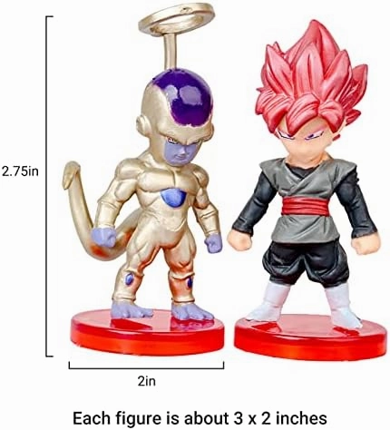 16 Piece Set of Dragon Goku Action Figure, 3" Height. Used as a Cake Topper or Party Favor Supplies, and are Perfect for Collectors of Dragon Play Balls z Toys Memorabilia.