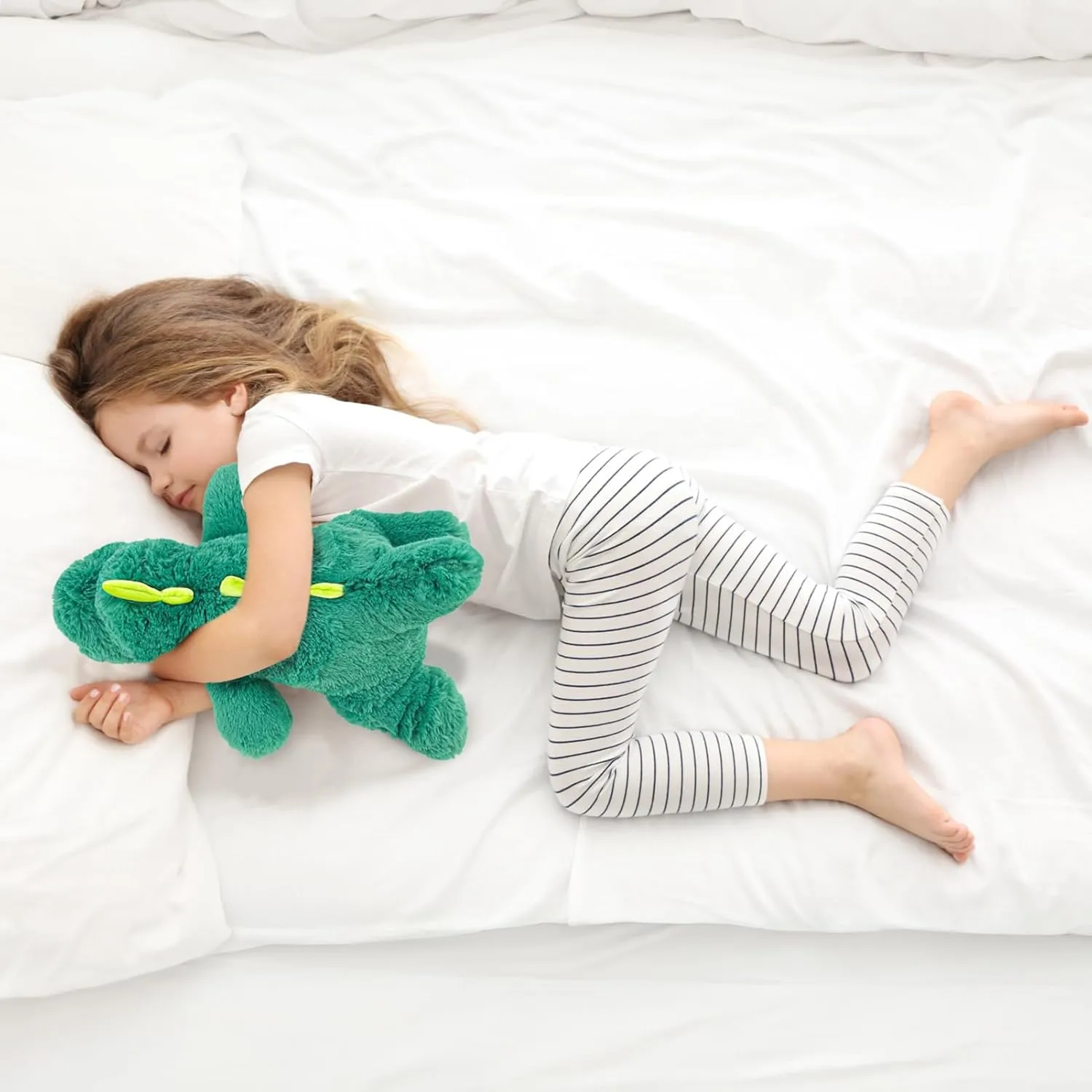 16" | 2 Pounds Green Dinosaur Weighted Stuffed Animals,Sensory Comfort Plush Throw Pillow Toy,Kawaii Plushies Hugging Toy Gifts for Kids & Adults (Dinosaur, 16 inch 2 Pounds)