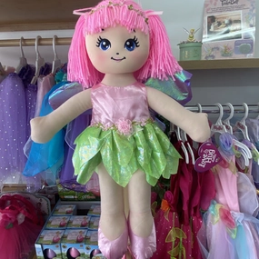 18" Love & Hug Butterfly Pixie Fairy Doll With Pink Hair