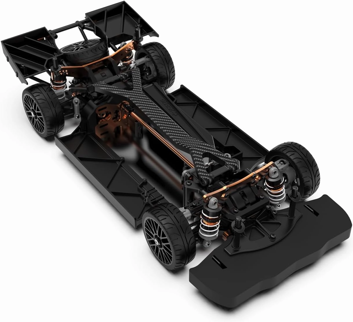 1:10 Brushless RC Car Alloy Roller for Adults, 4WD Hobby On-Road Race Car Roller with 1/8 Differential and Aluminum Shock Absorbers