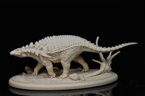 1:15 Borealopelta Scene Statue Realistic Nodosauridae Dinosaur Resin Collector Educational Animal Model Decoration Gift for Adult (Unpainted)