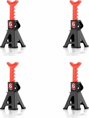 1/24 RC Toy Jack Stands 1/18 Simulation 6 Ton Metal Adjustable Mini Jacks Stand for 1:18 1:24 Scale Crawler Car Axial SCX24 Kyosho Tamiya HSP FCX24 TRX4M SCX24 AX24 Ford Bronco (Black, 4 PCS)