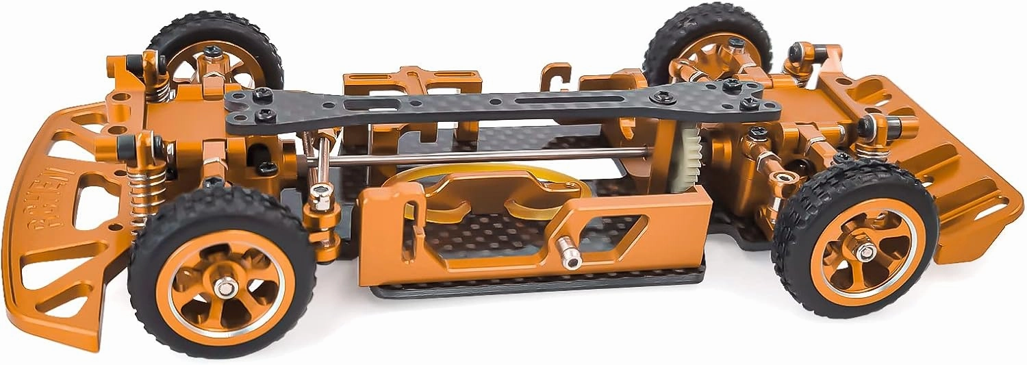 1/28 Wltoys K969 K979 K989 K999 284131 RC Car Frame Assembled with Wheels DIY Parts(Gold)