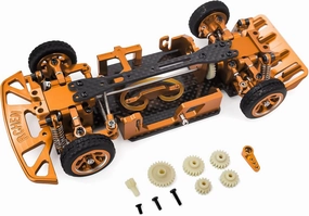 1/28 Wltoys K969 K979 K989 K999 284131 RC Car Frame Assembled with Wheels DIY Parts(Gold)