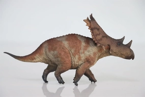 1:35 Scale Chasmosaurus Model Ceratopsidae PVC Animal Figure Dinosaur Collection Realistic Decoration Gift for Adult (Red)