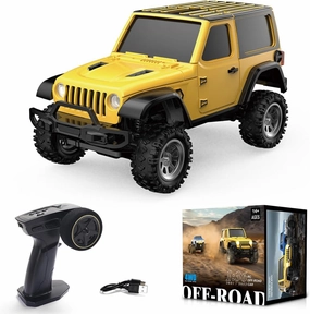 1/36 Scale RC Off-Road Car Model, 2.4G 4WD Full Proportional RC Truck with Realistic LED Lights, RC Vehicle Long Battery Life, Gifts for Adults, Kids (RTR Version)