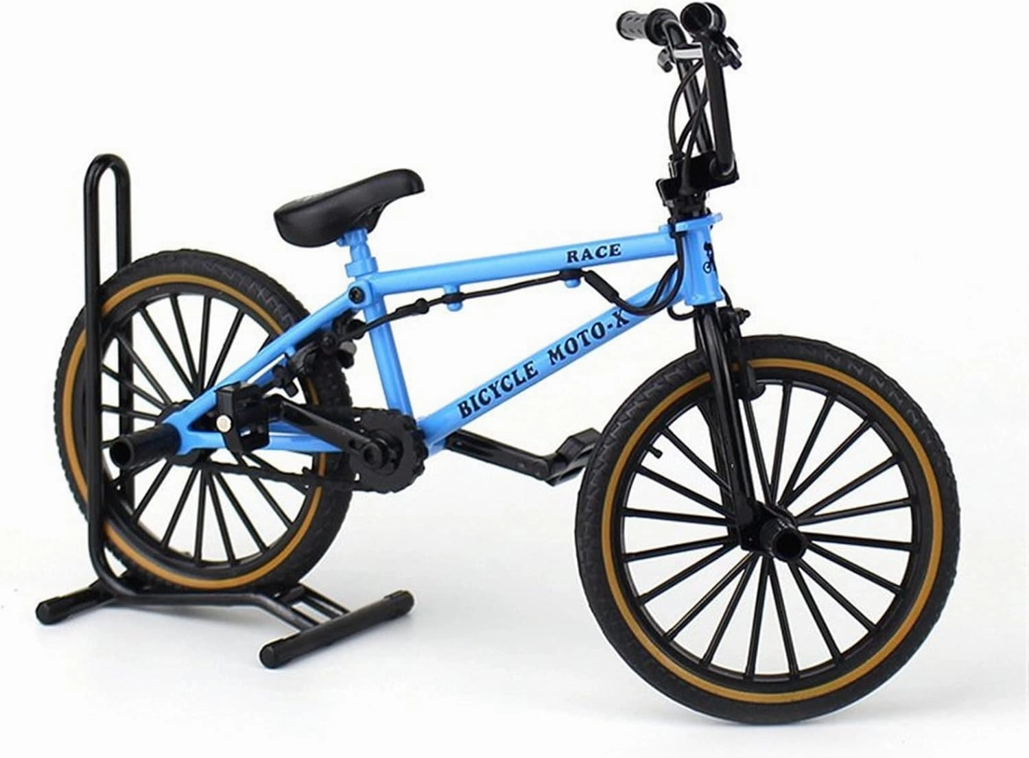 1:8 Alloy Racing Bike Die-cast Molded Metal Bodybuilding Mountain Bike Pocket Portable Simulation Collectibles Toys Gifts Motorcycle Model(Blue)
