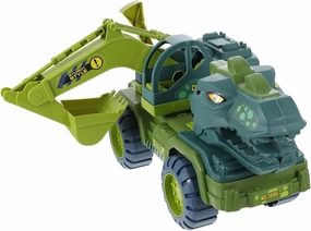 1 Set Pull-Back Dinosaurs Educational Plaything Sliding Car Plaything Inertia Dinosaurs Plaything Gliding Truck Inertia Plaything Dinosaurs Plastic Green