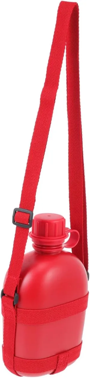 1pc Kettle Water Bottle Water Container Flasks Water Jugs Water Pitcher Bottle Drinking Carrier Carabiner Straw Lid Hydro Portable Water Jug Pump Camping Supply Pe Red