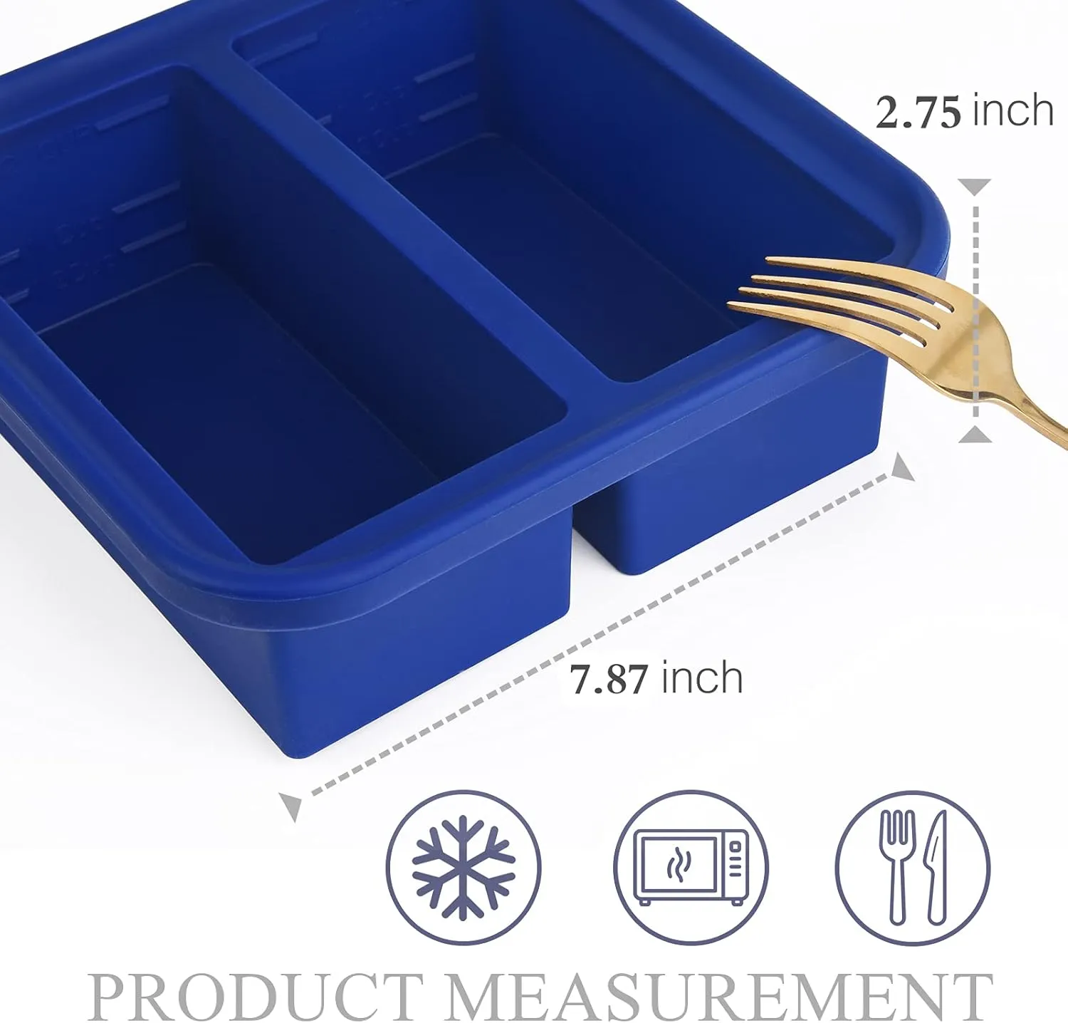 2 Cup Silicone Freezer Trays with Lid 2 Pack Silicone Soup Freezer Molds Make 4 Perfect 2 Cup Portions - Easy Release Soup Freezer Containers for Food Soup, Broth, Stew or Sauce