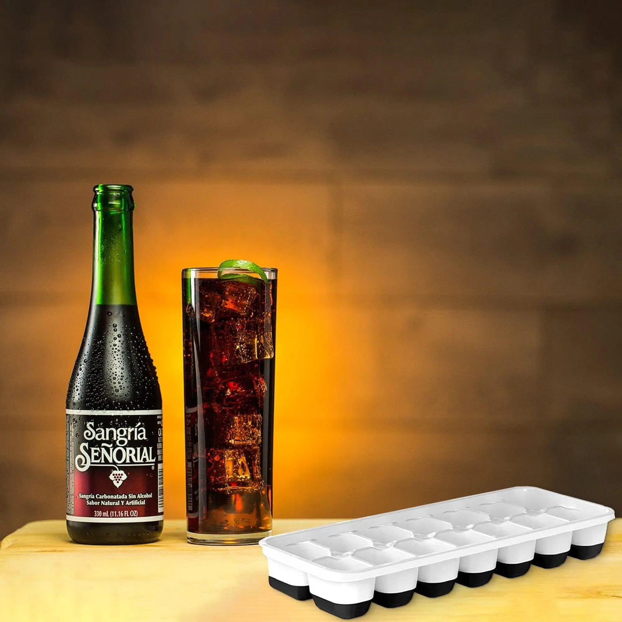 2 Pack Silicone stackable Ice Cube Trays - (White Black)