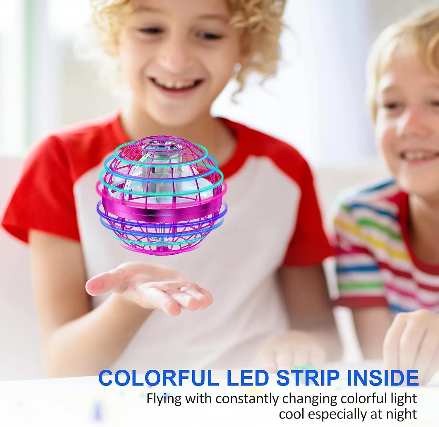 2024 Flying Orb Ball Toy,Cosmic Globe Boomerang Hover Ball Galactic Fidget Spinner, Hand Drone Orbit, Cool Toys Gift for 6 7 8 9 10  Year Old Boys Girls Teens Outdoor Toys(Pink)