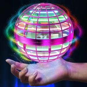 2024 Flying Orb Ball Toy,Cosmic Globe Boomerang Hover Ball Galactic Fidget Spinner, Hand Drone Orbit, Cool Toys Gift for 6 7 8 9 10  Year Old Boys Girls Teens Outdoor Toys(Pink)