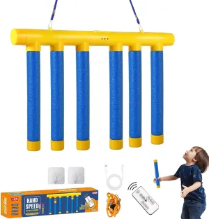 2025 Upgrade Reflex Challenge Game, Catching Sticks Game, 3 Adjustable Speed Drop Stick Game, Hand Eye Coordination Training Reaction Training Toy for Kids and Adults (Blue, with Remote Control)