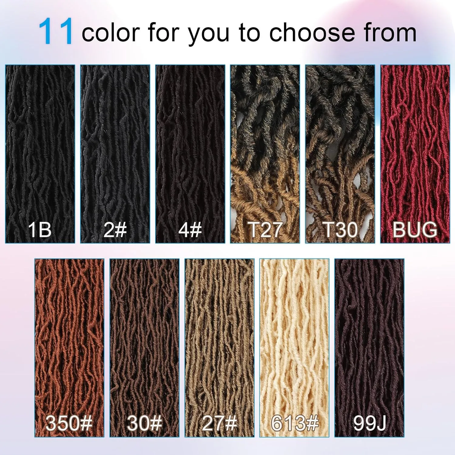 24 Inch Soft Locs Crochet Hair 8 Packs Pre Looped Faux Locs Crochet Braids Goddess Locs Hair For Black Women（24Inch 8pcs,4#）