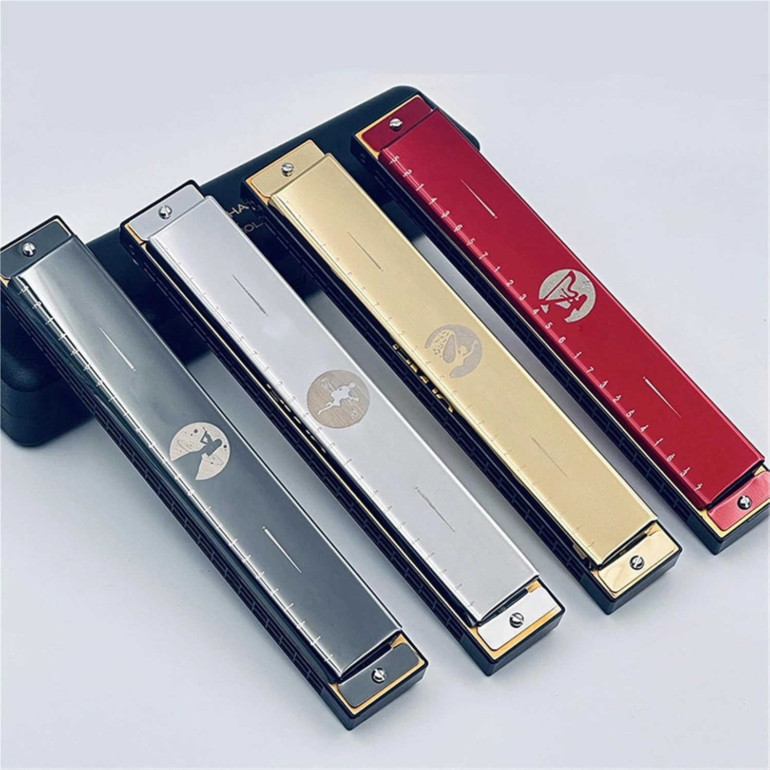24 Hole Beginner Adult Performance Type C Tune Harmonica With Beautiful Tone(Gold)