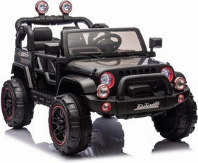 24v Two-Seater Children's Electric Car, Remote Control Jeep Off-Road Vehicle, Four-Wheel Electric Car, with Rear Suspension, Trunk Storage, Portable Pull Rod, Lights, for Children Aged 3-8