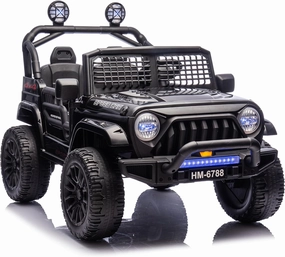 24V Two Seater Electric Car for Kids, Ride on Car with Remote Control, with 3 Speeds Adjustable, LED Headlight, Bluetooth, Music Player, Ride on Toys for Boys or Girls-Black