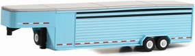 26-Foot Continuous Gooseneck Livestock Trailer Light Blue Hitch & Tow Series 1/64 Diecast Model Car by Greenlight 30422