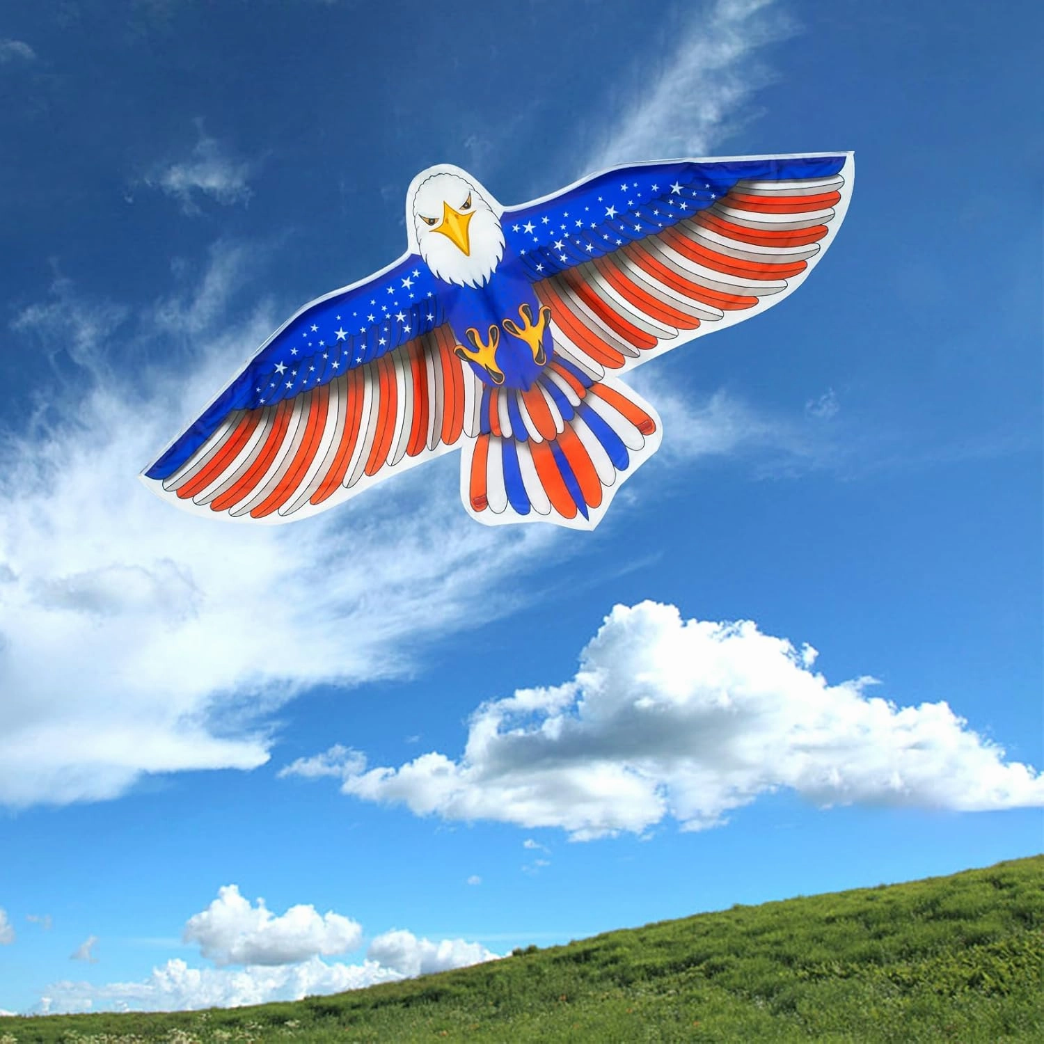 2 Pack Dragon & Patriotic Eagle Kites for Kids Ages 4-8 8-12 & Adults Gift, Large Kids Kite with 328FT String Easy to Fly for Beach Park Family Outdoor Toys Games and Activities