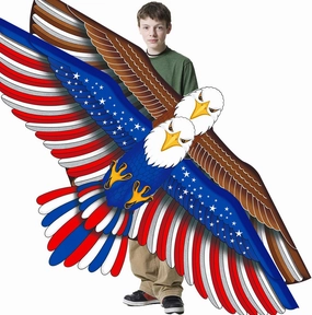 2 Pack Dragon & Patriotic Eagle Kites for Kids Ages 4-8 8-12 & Adults Gift, Large Kids Kite with 328FT String Easy to Fly for Beach Park Family Outdoor Toys Games and Activities