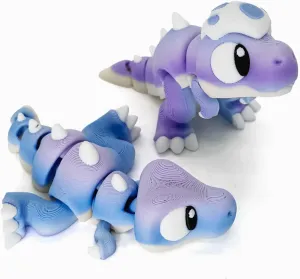 2Pcs 3D Printed Eggshell Dragon，Happy Little Dinosaurs，Dinosaurs Cute Perfect Desk Pet for Animal Collectors，3D Printed Dragon Fidget Home Office Decor（Blue）