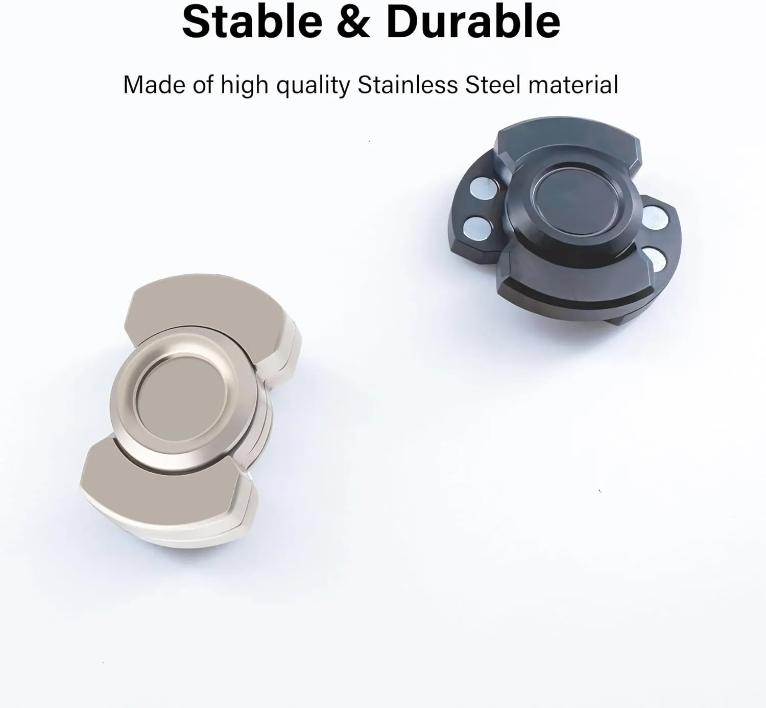 3 in 1 Fidget Toys for Adults, Metal Fidget Spinner Slider Haptic Slide Clicker, Cool Fidget Spinner Desk Toys for Anxiety Relieve Stress, Zinc Alloy, Silver