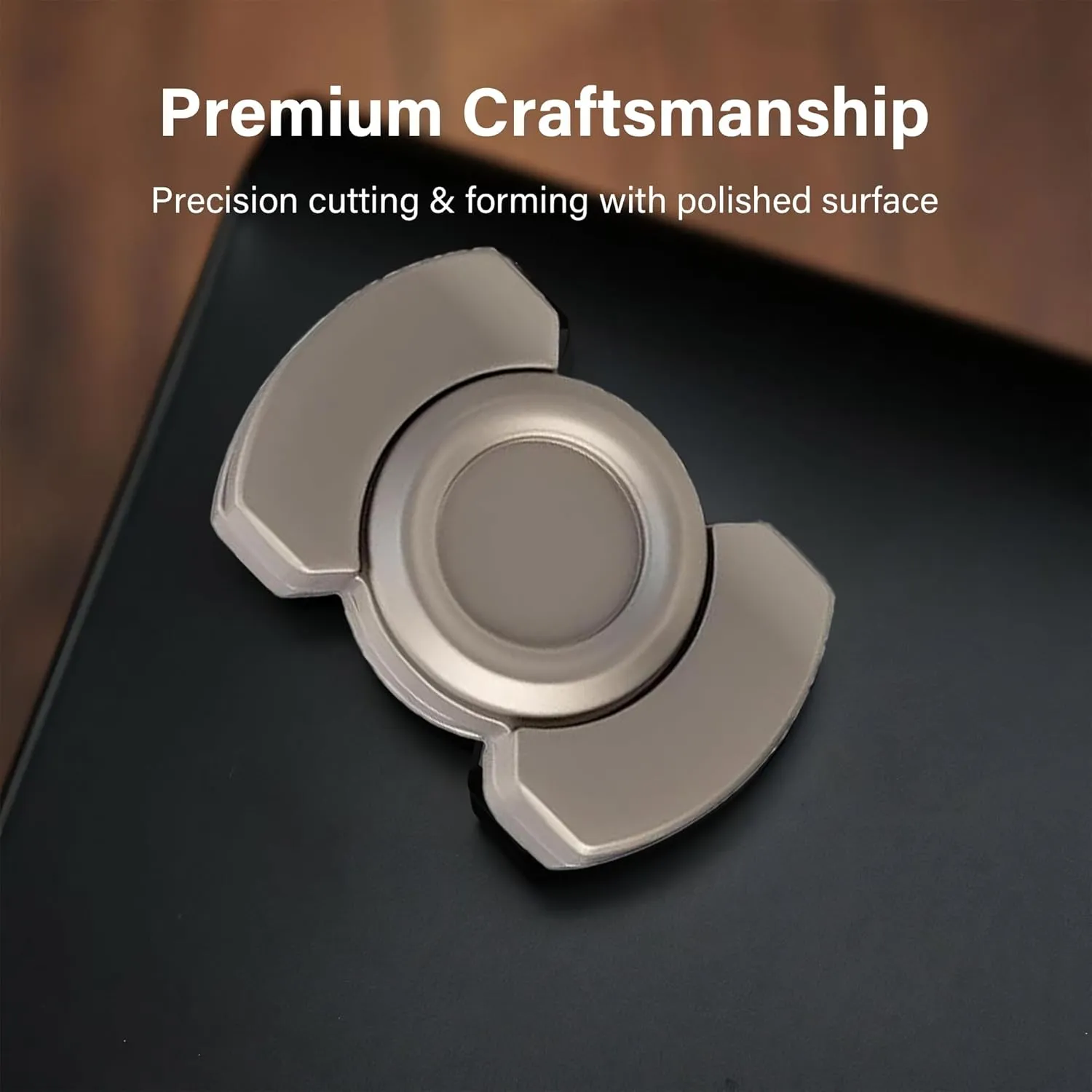 3 in 1 Fidget Toys for Adults, Metal Fidget Spinner Slider Haptic Slide Clicker, Cool Fidget Spinner Desk Toys for Anxiety Relieve Stress, Zinc Alloy, Silver
