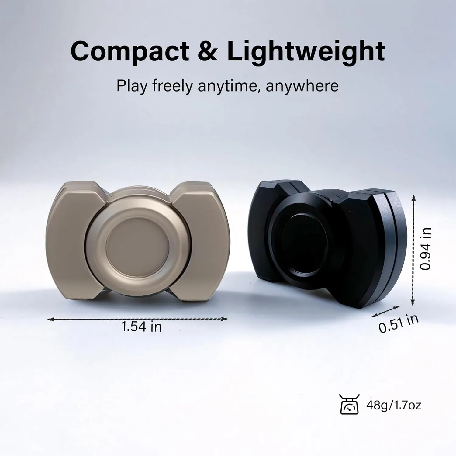 3 in 1 Fidget Toys for Adults, Metal Fidget Spinner Slider Haptic Slide Clicker, Cool Fidget Spinner Desk Toys for Anxiety Relieve Stress, Zinc Alloy, Silver
