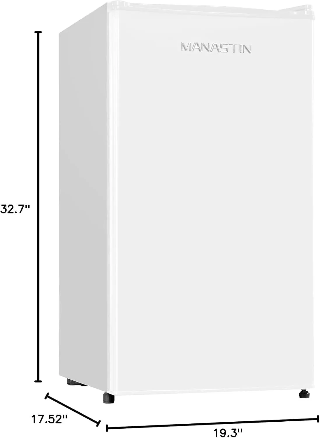 3.2 Cu.Ft Mini Fridge with Freezer, Single Door Mini Fridge, Adjustable Thermostat, Energy Saving Mini Refrigerator for Bedroom, Office, Dorm (White, 3.2 Cu.ft)