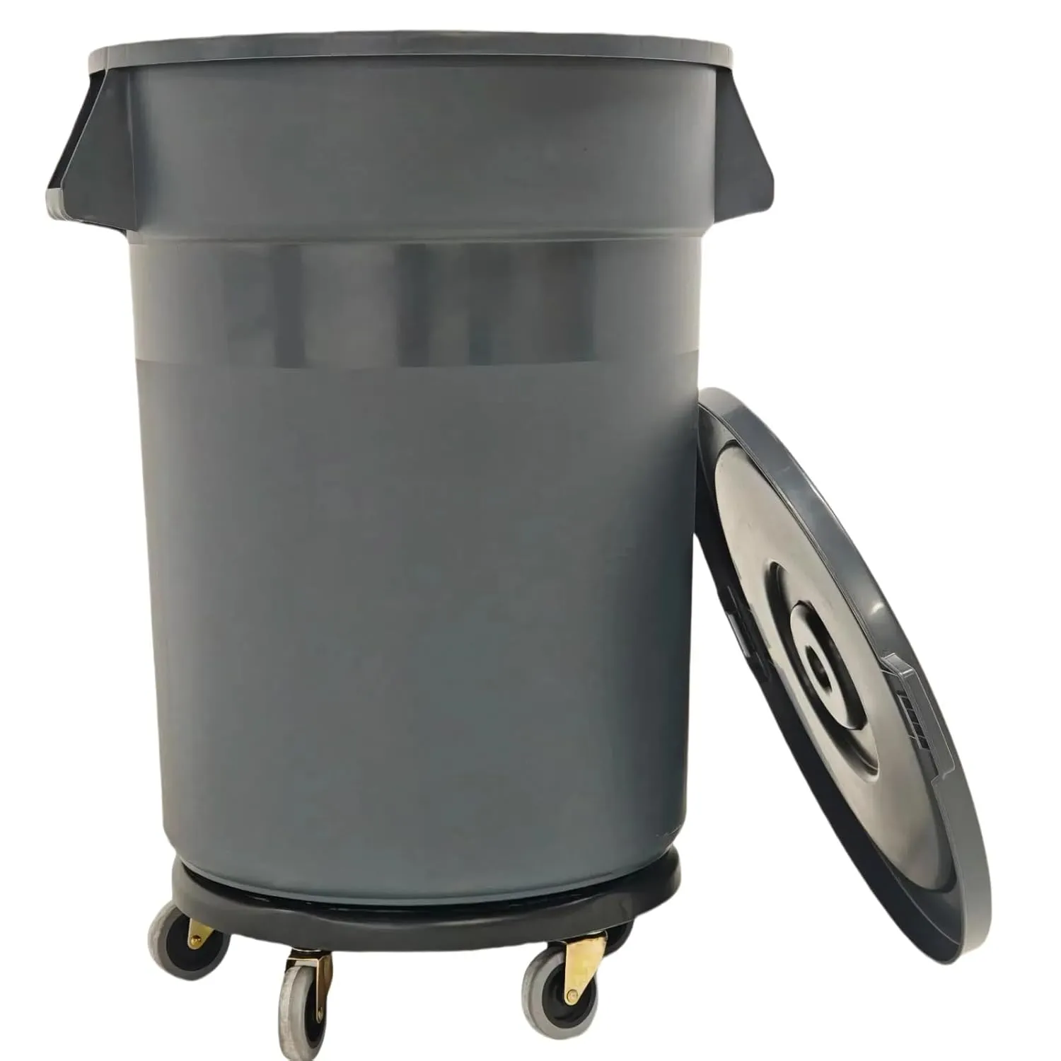 32 Gallon Outdoor Trash Can with Lid, Removable Wheels and Sturdy Handle Outdoor Trash Can for Outdoors, Hospitals, Garages, Backyards and Yards (Grey)