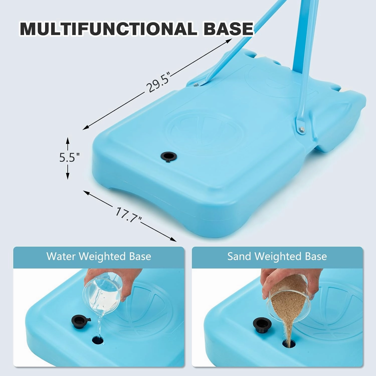32“x23” Pool Basketball Hoop, 3.1FT-4.1FT Height Adjustable Poolside Basketball Hoop,Include Air Pump,Basketball, Made for Teens, Adults, Blue