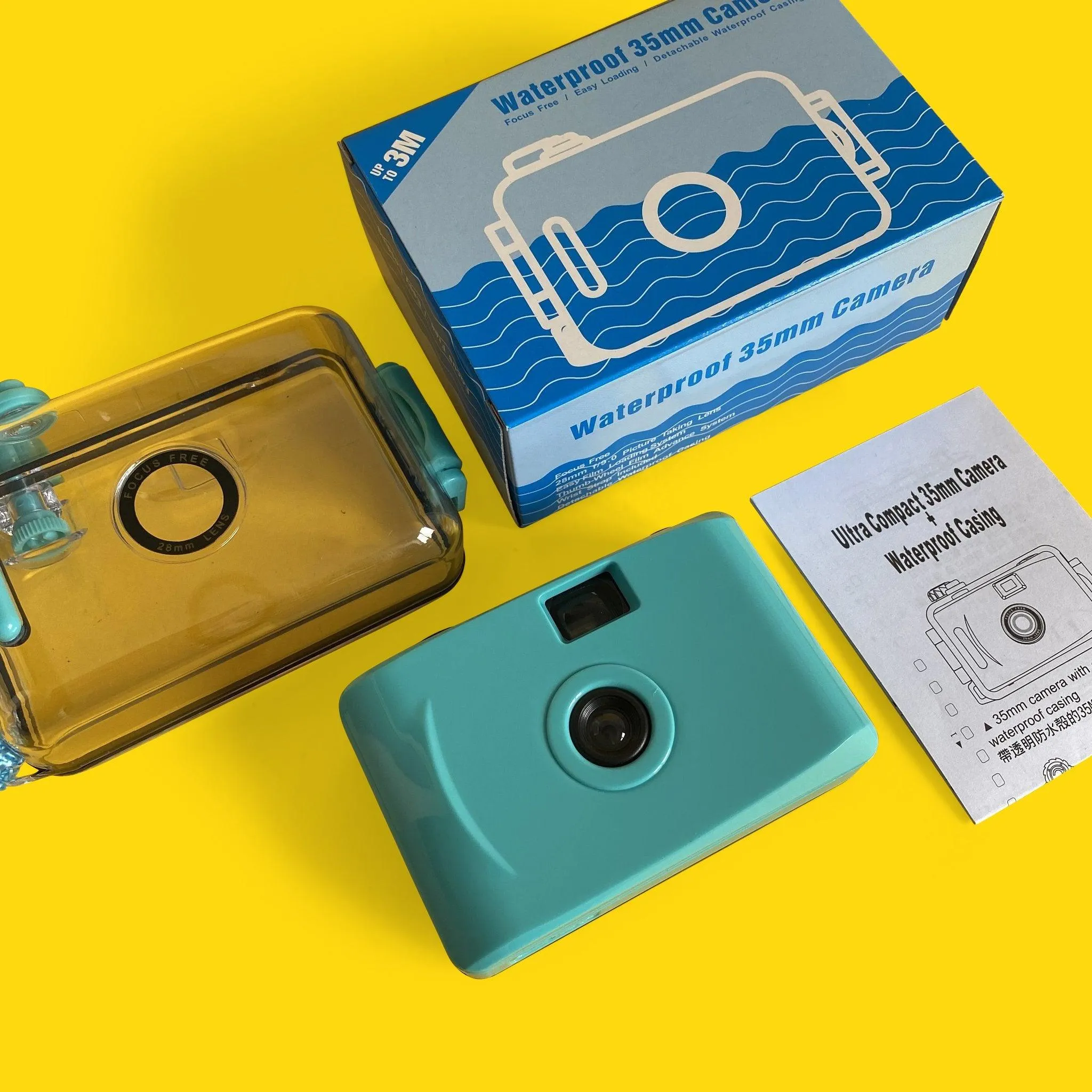 35mm Film Camera Bundle Reusable - Teal Underwater And Lomography Four Lens Camera