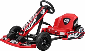 36V Electric Go Kart for Kids – 16 MPH Drift Kart with 350W Motor, Adjustable Length,High/Medium/Low Speed Switching& Durable Outdoor Ride-On Toy for Ages 8-12 Red
